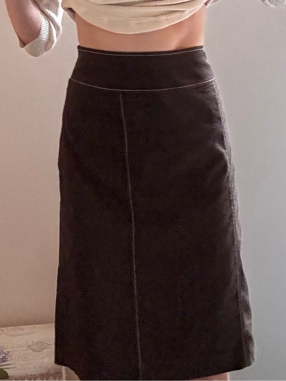 Nicole Brown Peekaboo Pencil Skirt